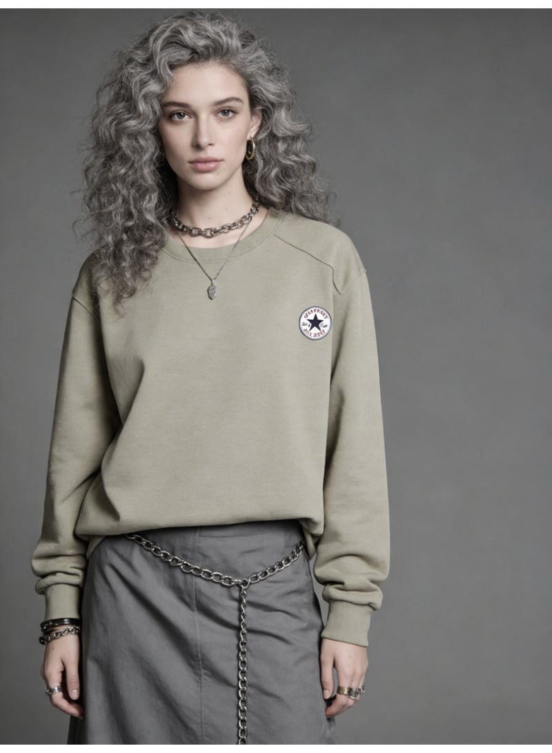 CONVERSE 2026 Converse Star Logo Unisex Crewneck Sweatshirt, Premium Cotton Blend Loose Fit Casual Pullover for Men & Women, Classic American Streetwear Essential - Image 1